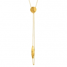 Collier en argent 925/1000 doré ANTIC effet mat et brillant brossé - formes ronde et allongée