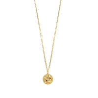 Collier en argent 925/1000 doré avec motif rond perlé
