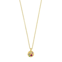 Collier en Argent 925/1000 doré avec oxydes de zirconium de couleurs