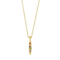 Collier en Argent 925/1000 doré avec oxydes de zirconium de couleurs