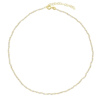 Collier en argent 925/1000 doré avec perles de verre turquoise
