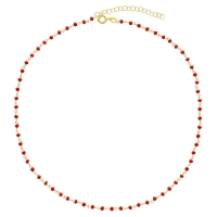 Collier en argent 925/1000 doré avec perles de verre turquoise
