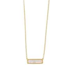 Collier en argent 925/1000 doré avec rectangle en nacre