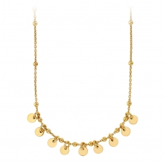 Collier en argent 925/1000 doré - petites boules et pampilles rondes