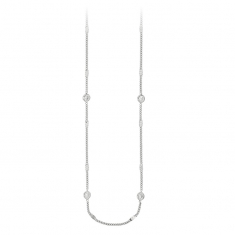 Collier en argent 925/1000 platiné avec oxydes de zirconium blancs