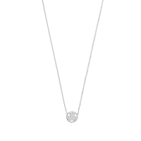 Collier en argent 925/1000 rhodié - coeurs émaillés encerclés avec un oxyde de zirconium