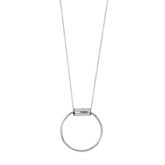 Collier en argent 925/1000 rhodié collection URBAN avec cercle