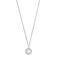 Collier en Argent 925/1000 rhodié et oxyde de zirconium rond
