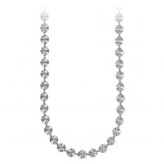 Collier en argent 925/1000 rhodié motif disques ciselés