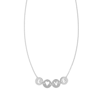 Collier en argent 925/1000 rhodié - ronds LOVE ajouré