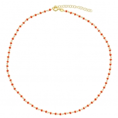 Collier en argent 925/1000 doré avec perles de verre turquoise