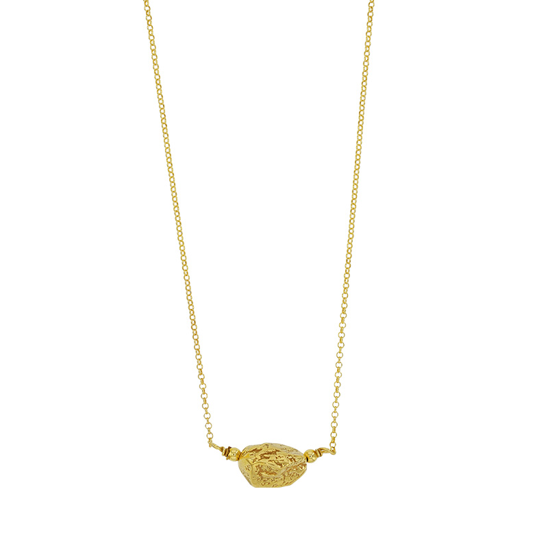 Collier en argent doré 925/1000 motif pépite d'or