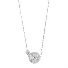 Collier en argent rhodié 925/1000 2 boules martelées