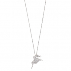 Collier en Argent rhodié 925/1000 danseuse avec oxydes de zirconium