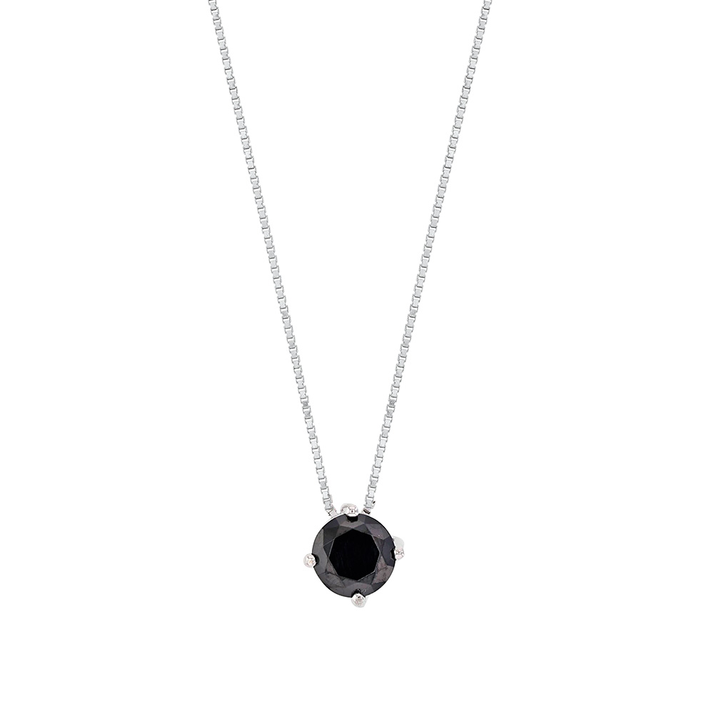 Collier en argent 925/1000 rhodié avec oxyde teinté noir ø 7mm