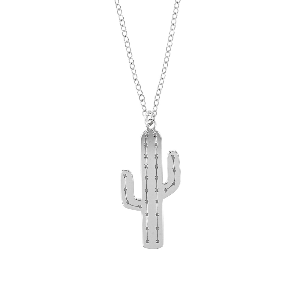 Collier en argent rhodié 925/1000 - Cactus