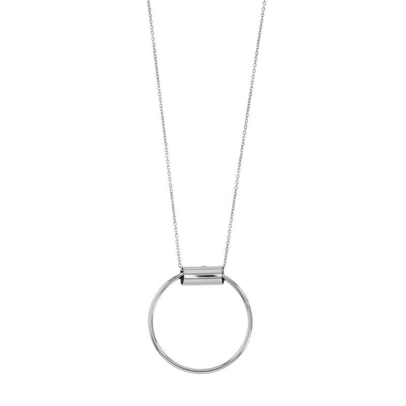 Collier en argent 925/1000 rhodié collection URBAN avec cercle
