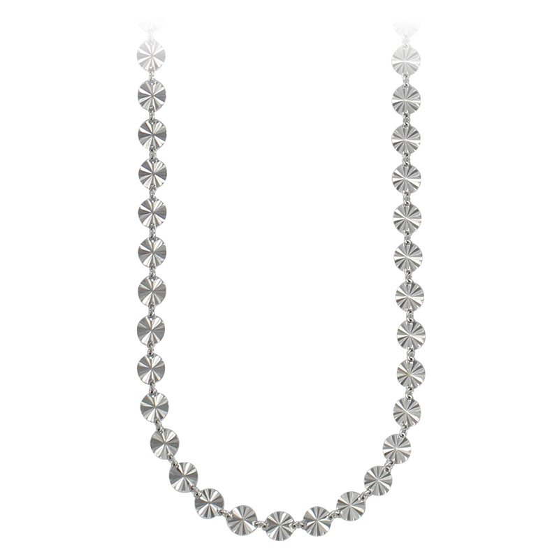 Collier en argent 925/1000 rhodié motif disques ciselés