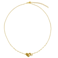 Collier en forme de coeur avec un infini en argent 925/1000 doré