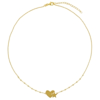 Collier en forme de coeur avec une étoile en argent 925/1000 doré