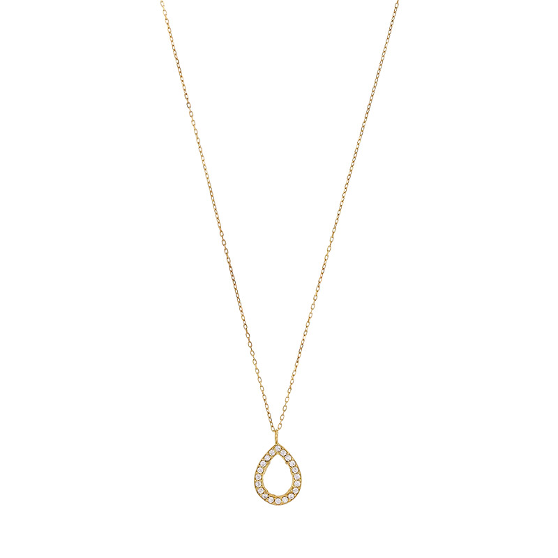 Collier en forme de goutte orné d’oxydes, Or 375/1000