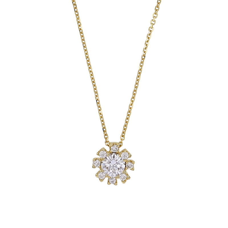 Collier en forme de tournesol ornées d’oxydes, Or 375/1000