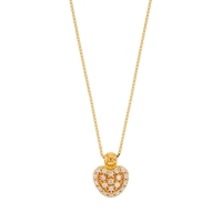 Collier en Or 375/1000 serti d'oxydes de zirconium - coeur