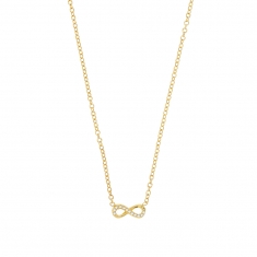 Collier en Plaqué Or avec motif infini avec oxydes de zirconium