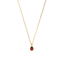 Collier enfant coccinelle émaillée, plaqué or