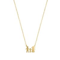 Collier Famille parents et enfant en Or 375/1000