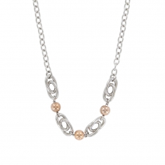 Collier femme acier et acier rose 45cm