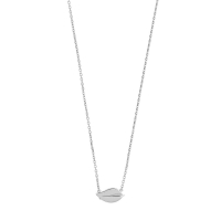 Collier feuille en argent 925/1000 platiné