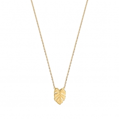 Collier feuille jungle en plaqué or