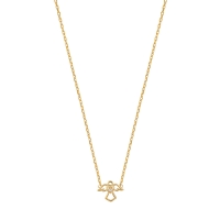 Collier fin petit ange ajouré en plaqué or, mini oxyde de zirconium