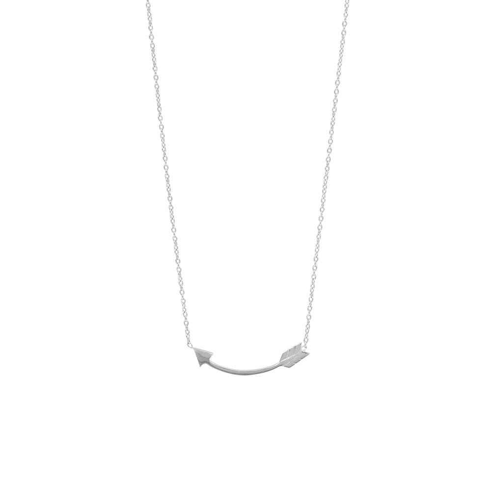 Collier flèche en argent 925/1000  rhodié