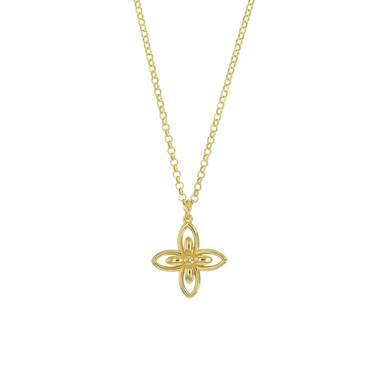 Collier fleur en argent 925/1000 doré