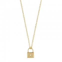 Collier forme cadenas, argent 925/1000 platiné
