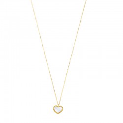 Collier forme de coeur en nacre, Or 375/1000