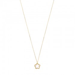 Collier forme de fleur en nacre, Or 375/1000