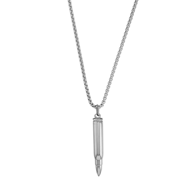 Collier forme douille maille pop-corn en acier