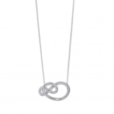 Collier forme entrelacée en argent 925/1000 platiné