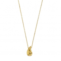 Collier forme goutte incurvée, argent 925/1000 doré