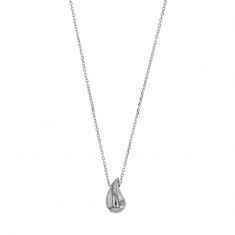 Collier forme goutte incurvée, argent 925/1000 rhodié
