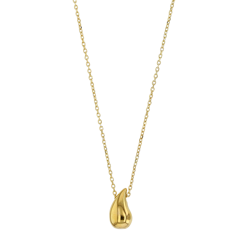 Collier forme goutte incurvée, argent 925/1000 doré