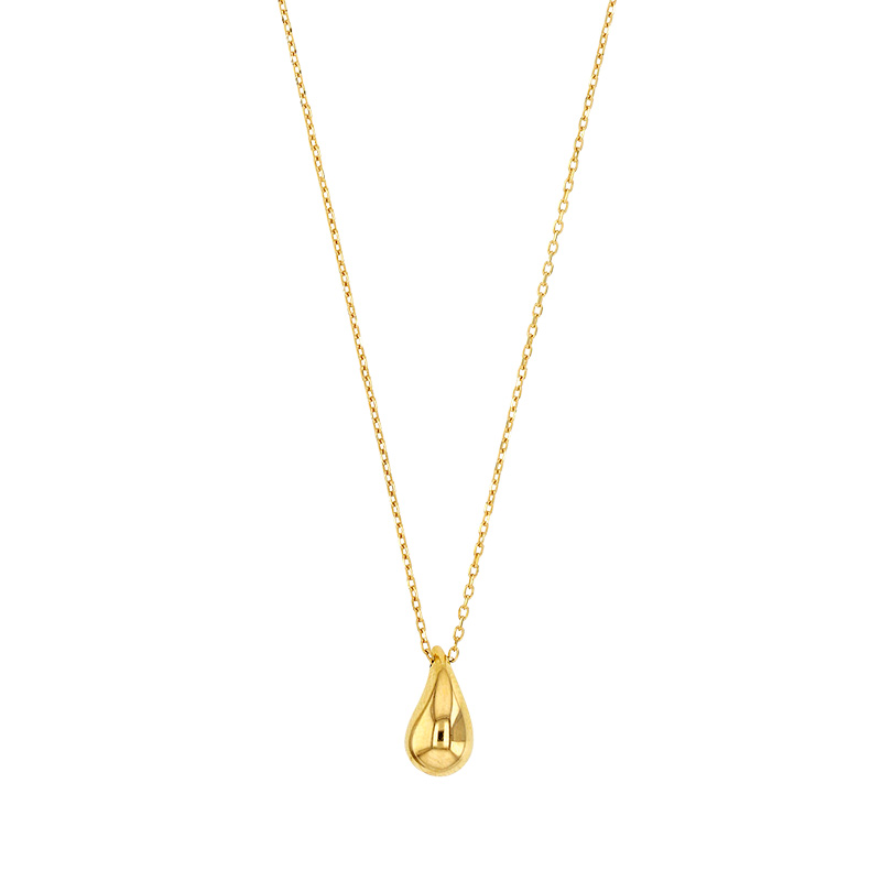 Collier forme goutte incurvée, Or 375/1000