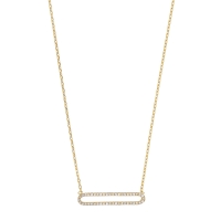 Collier forme oblongue sertie d'oxydes, Plaqué or