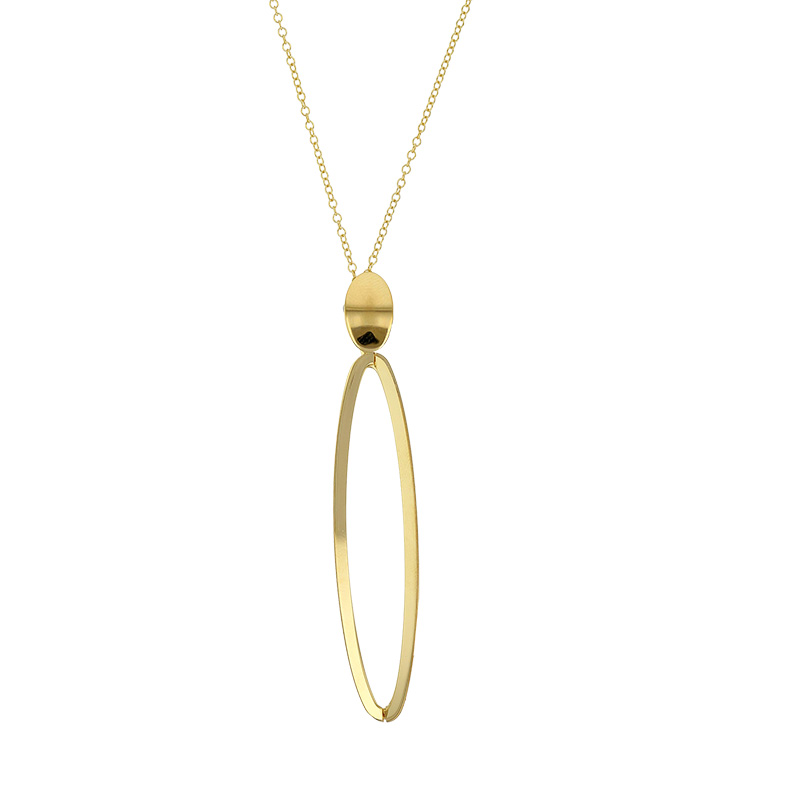 Collier forme ovale ajourée en argent 925/1000 doré