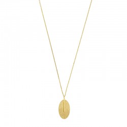 Collier forme ovale brossé en argent 925/1000 doré