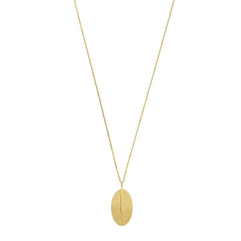 Collier forme ovale brossé en argent 925/1000 doré