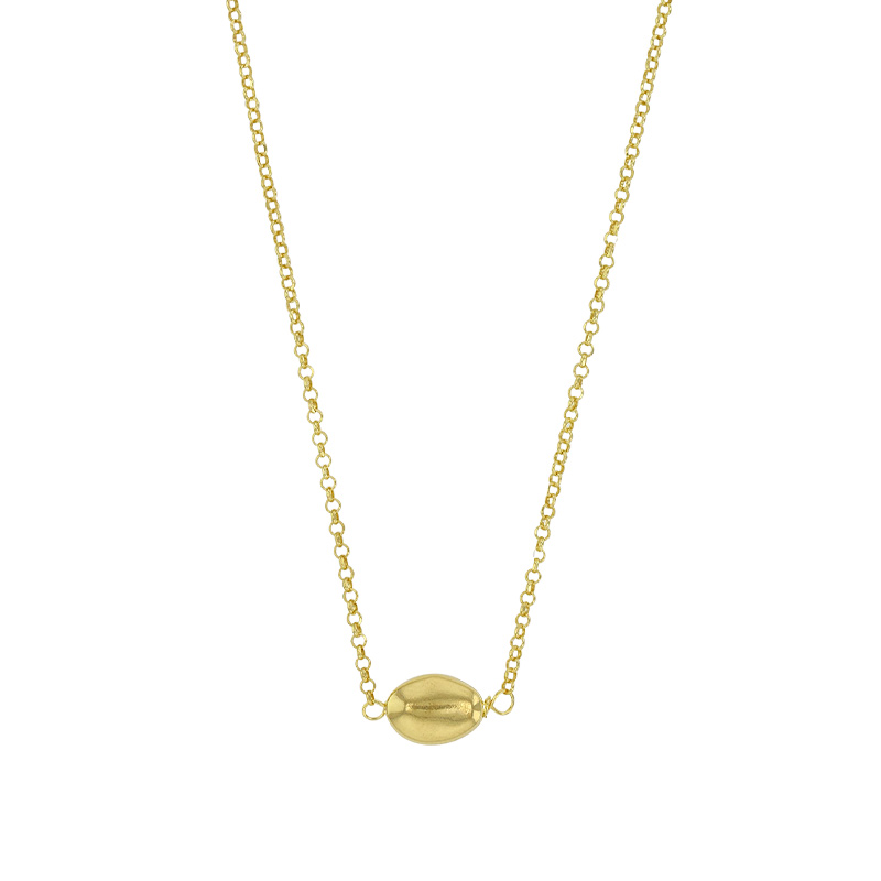 Collier forme ovale en argent 925/1000 doré